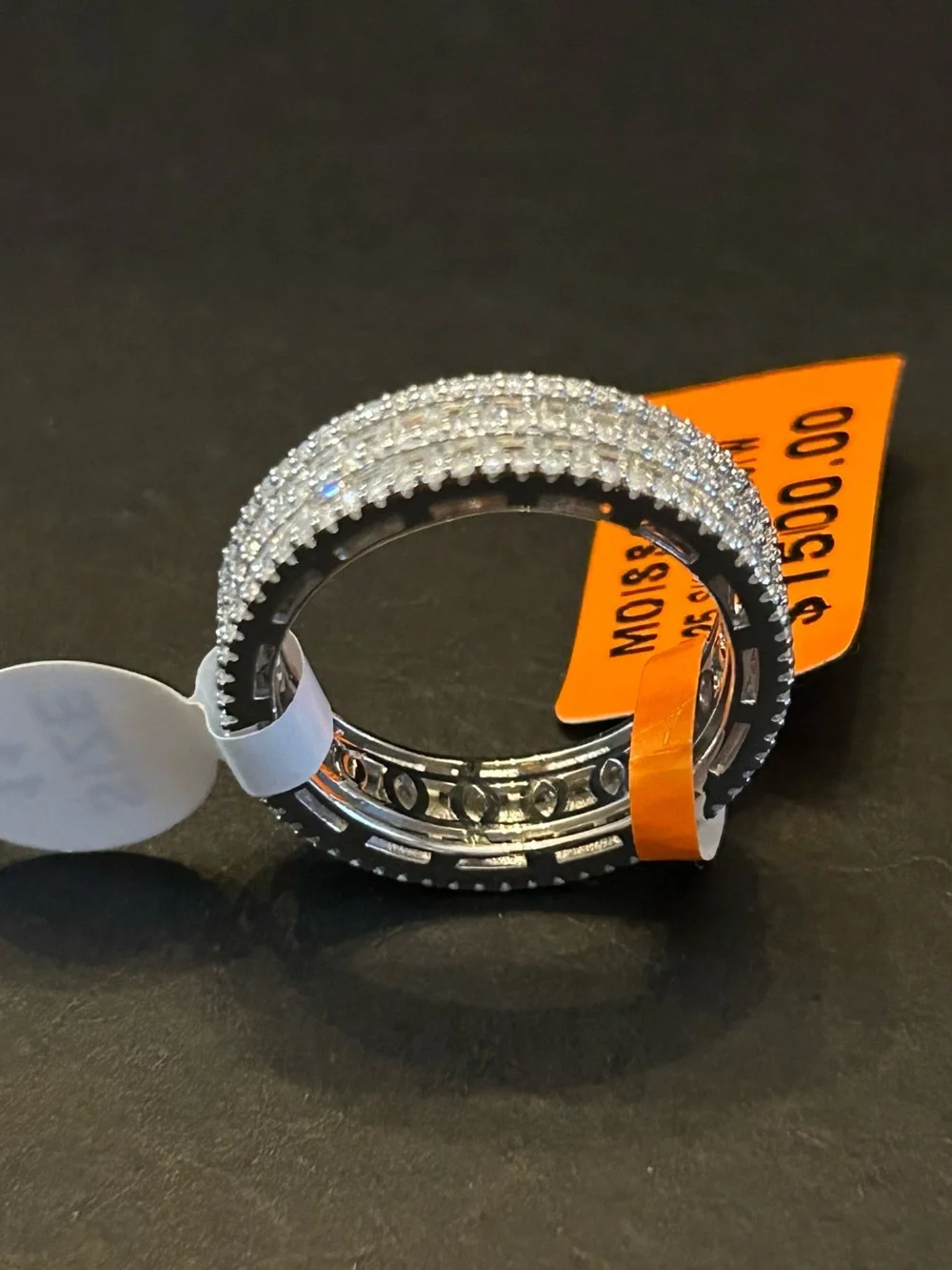 Radiant 3.90CTW Baguette & Round Genuine Moissanite 💎 Eternity Band 925 SSILVER